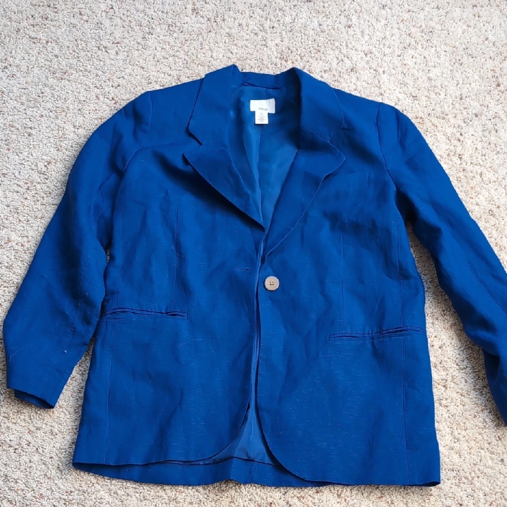 H&M Royal Blue Linen Blend Jacket